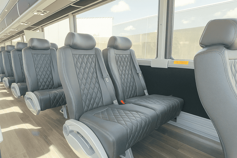 interior of Salt Lake City Coach Bus Service charter bus