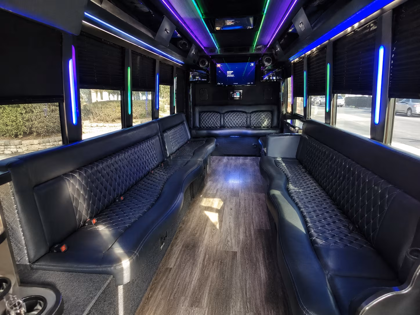 salt lake city 15 passenger party bus interior