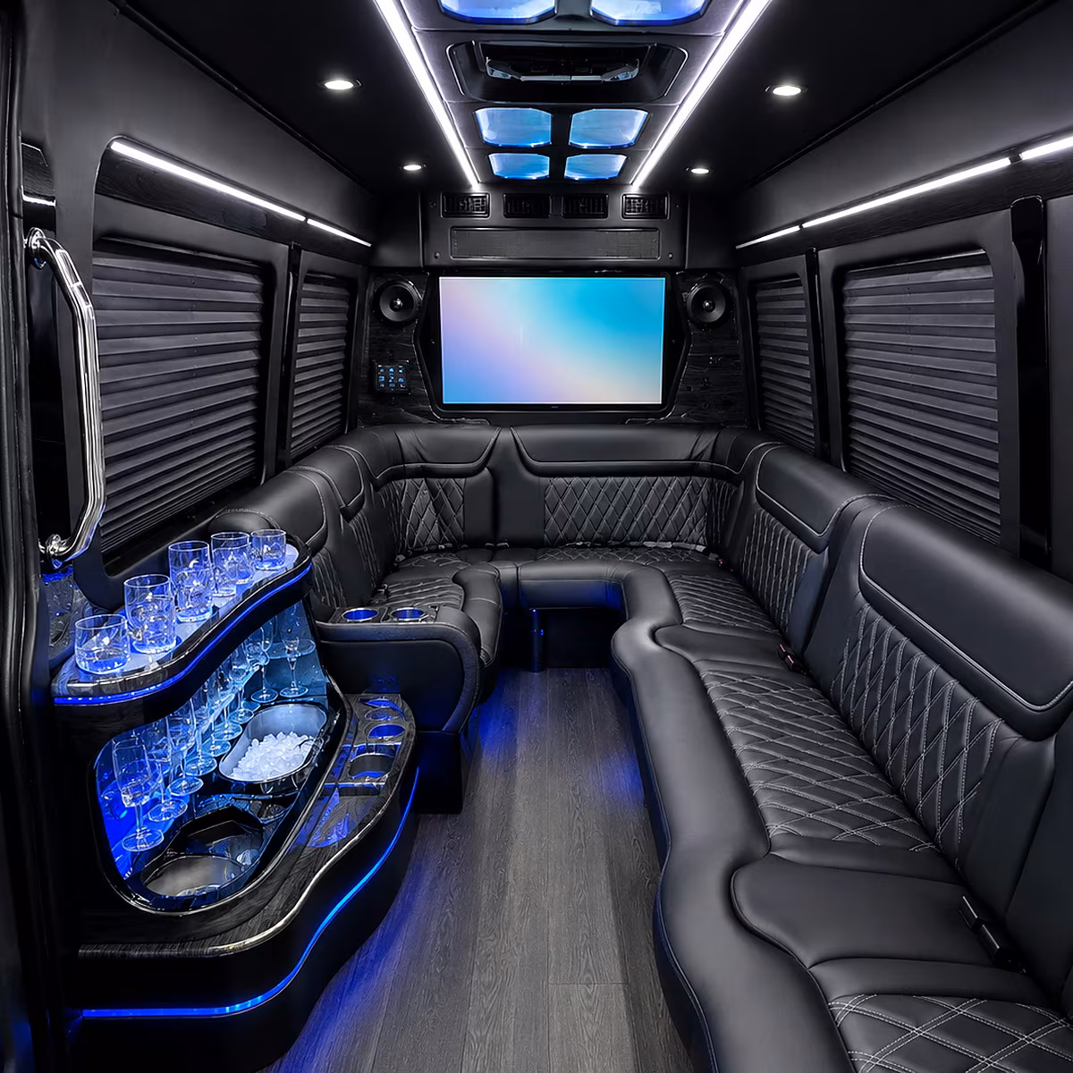 salt lake city party bus rental interior